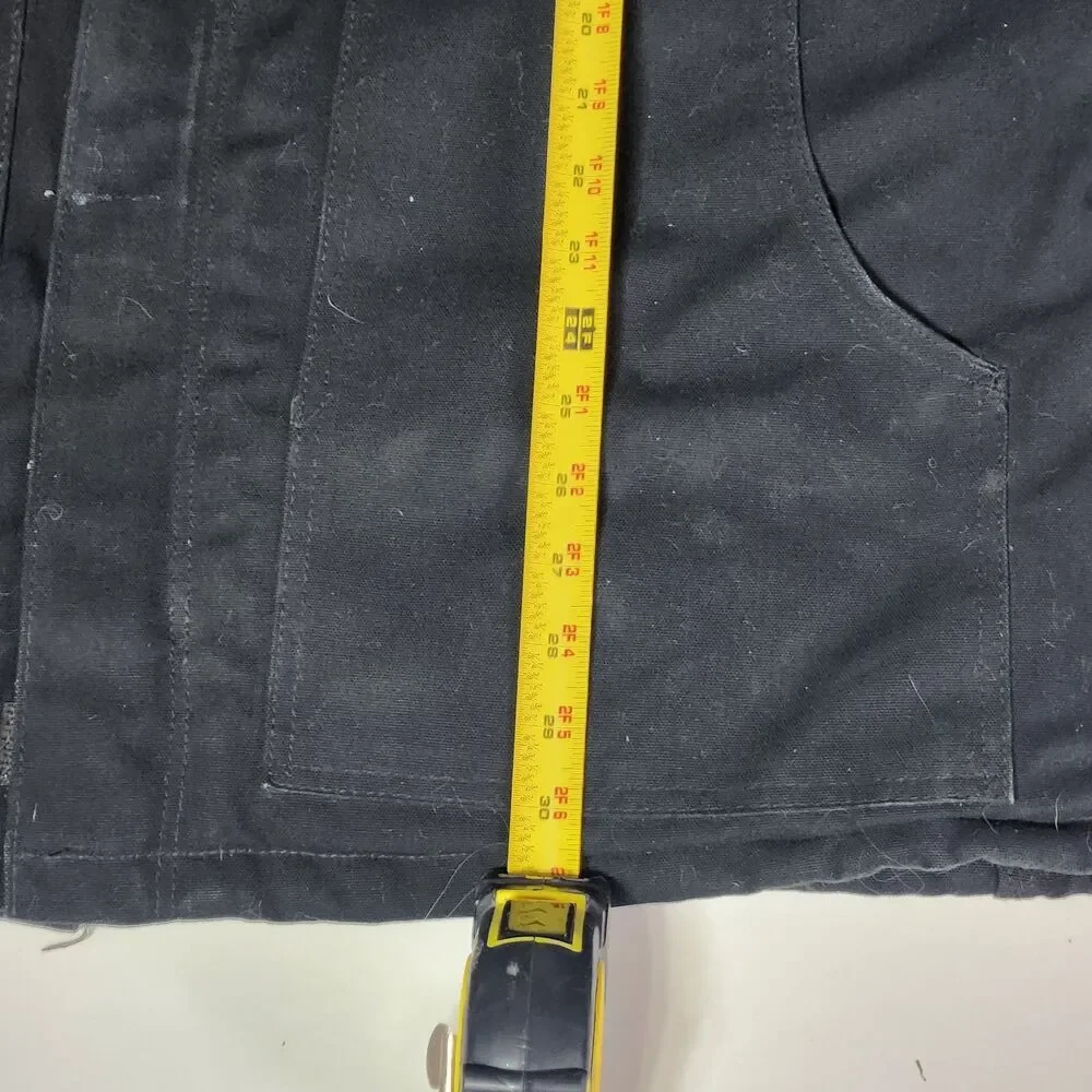 Carhartt Jacket Mens 46 Regular Black Quilted Workwear Canvas Insulated 14806